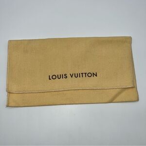 Louis Vuitton Newer Style Fold Over Cotton Dust Bag in Cream w/Brown Spell Out